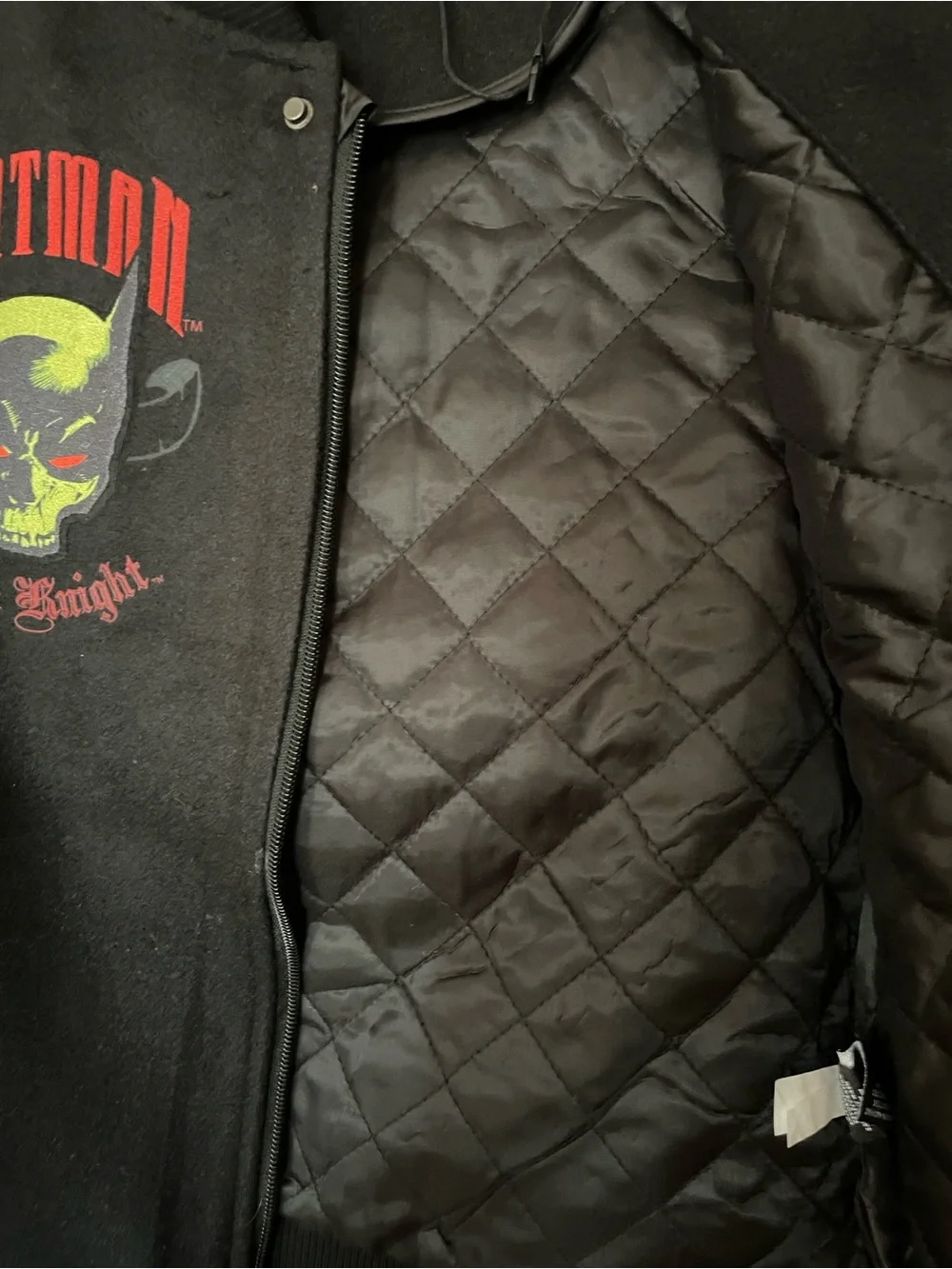AWESOME Batman DARK KNIGHT black & Red Kids' Varsity Jacket boys 10/12 C&TM DC